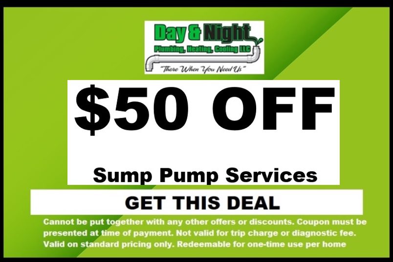 Day and Night Plumbing $50 Off Sump Pump Services Coupon